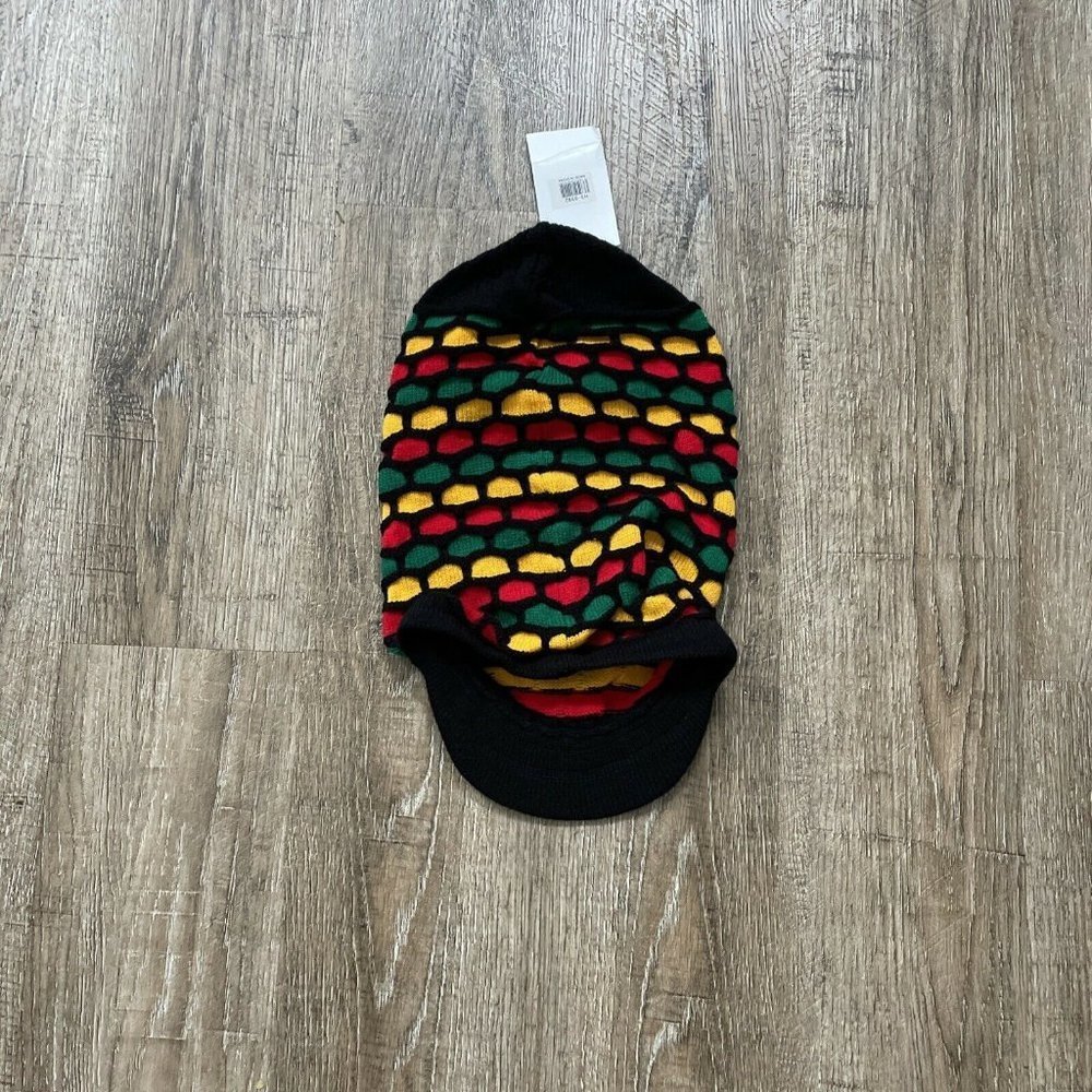 Lida Mens Womens Rasta Long Visor Cap - Picture 3 of 3